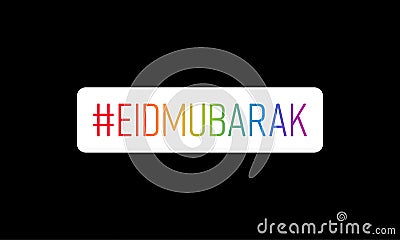 eid mubarak hashtag Vector Illustration