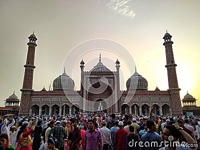 Eid-Mubarak from Jama Masjid, Old Delhi Editorial Stock Photo