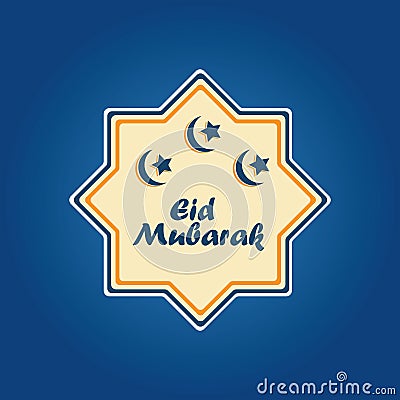 Eid mubarak star label vector Vector Illustration