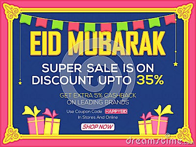 Eid Sale Poster or Sale Banner. Stock Photo