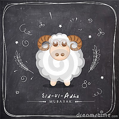 Eid-Ul-Adha Celebration With Sheep. Stock Illustration 