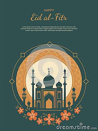 Eidal-Fitr background. Religious Cultural Vector Illustration