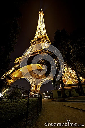 Eifel Tower in summer night Editorial Stock Photo