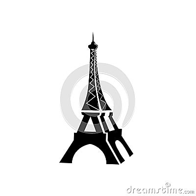 Eifel tower vector logo. Paris logo. Paris emblem. Eifel tower icon. A,H letters logo. Vector Vector Illustration