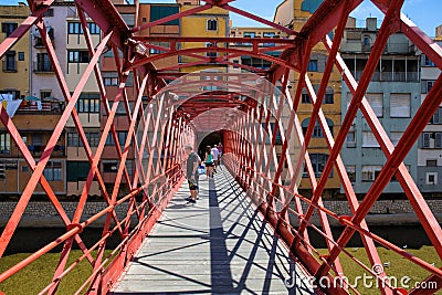 Eiffel Bridge, Girona, Spain Editorial Stock Photo