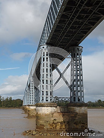 Eiffel bridge over the Dordogne river Stock Photo