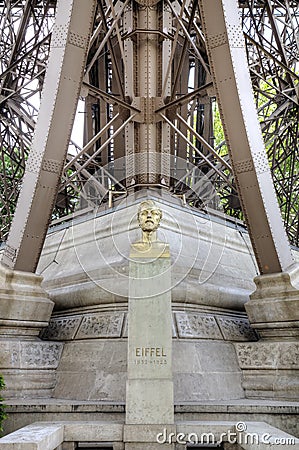 Eiffel monument near Eiffel Tower. Editorial Stock Photo