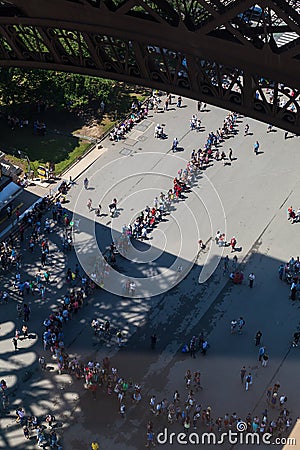 Eiffel Queue Editorial Stock Photo