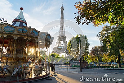 Eiffel tour and from Trocadero, Paris Stock Photo