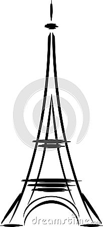 Eiffel tower abstract. Sketch Vector Illustration