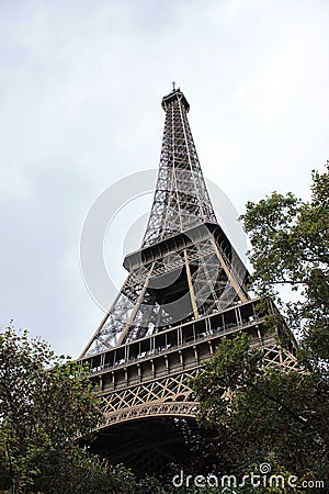 Eiffel Tower from beneath â€“ Paris, France Stock Photo