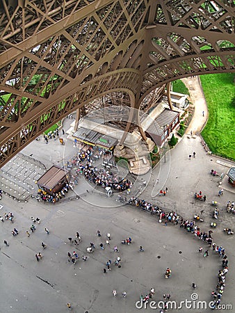 Eiffel Tower Birds Eye View Editorial Stock Photo