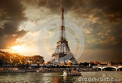 Clouds over Paris Stock Photo