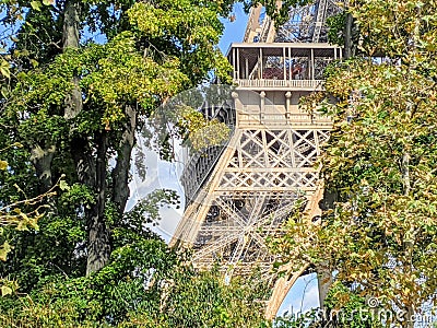 Eiffel tower close vies in summer time Stock Photo
