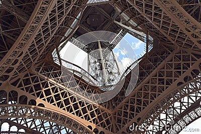 Unusual views of the Eiffel Tower. Paris, France. Capture 6 Stock Photo