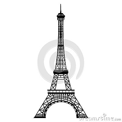 Eiffel tower. Emblem of Paris, capital city of France. Europe. Vector symbol. Vector Illustration