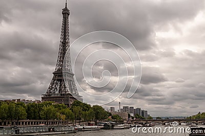 Eiffel tower in fall Stock Photo