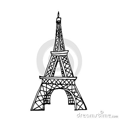 Eiffel tower famous landmark of paris, symbol of romance, love, nostalgia Vector Illustration