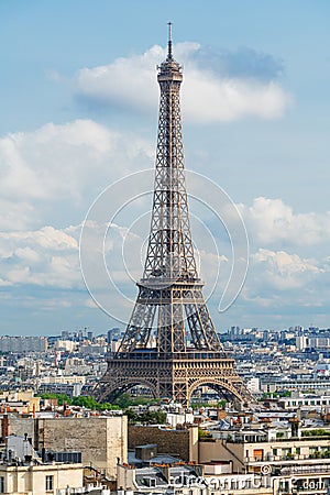 Eiffel tower, famous landmark and travel destination in France, Paris Editorial Stock Photo