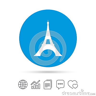 Eiffel tower icon. Paris symbol. Vector Illustration