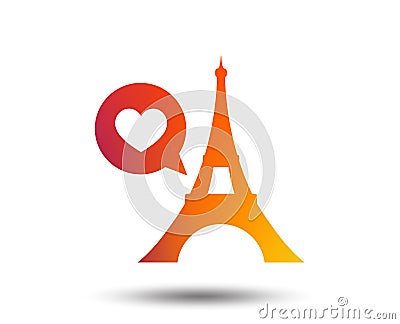 Eiffel tower icon. Paris symbol. Vector Illustration