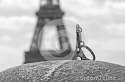 Eiffel tower keychain Stock Photo