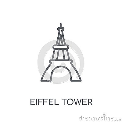 Eiffel tower linear icon. Modern outline Eiffel tower logo conce Vector Illustration