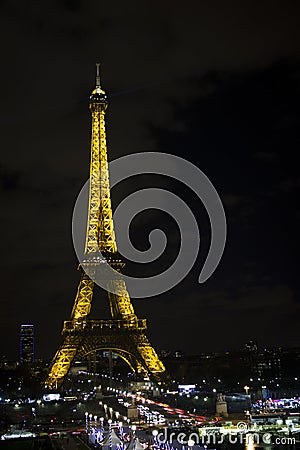 Eiffel tower at night 2 Editorial Stock Photo