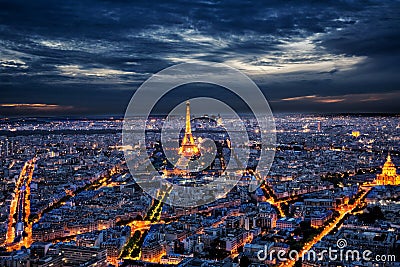 Eiffel Tower and Paris skyline Editorial Stock Photo