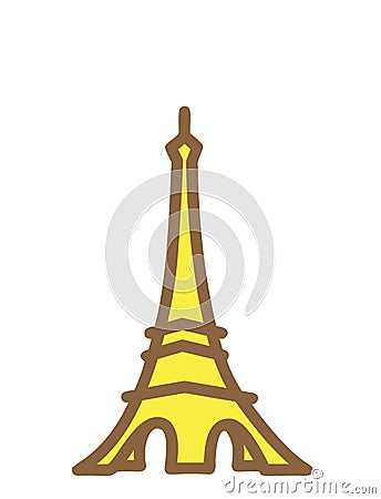 The Eiffel Tower over white background Stock Photo