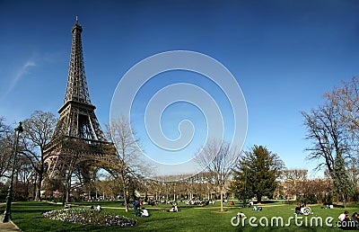 Eiffel tower with panoramic HD view Stock Photo