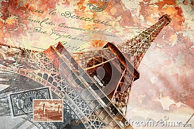 Eiffel tower Paris, abstract digital art Stock Photo