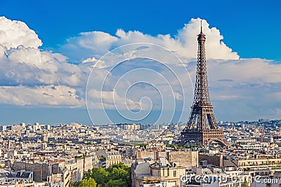Eiffel tower with Paris city on sunny day Stock Photo