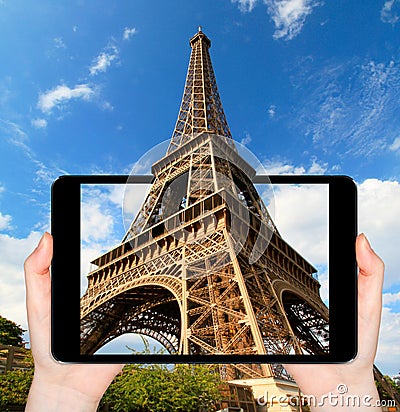 Eiffel Tower in Paris France taken with a mobile phone Stock Photo