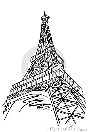 Eiffel tower, Paris, France. Vector Illustration