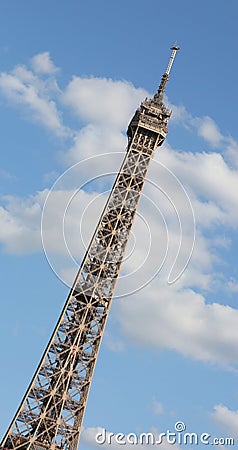 Eiffel Tower in Paris intentionally tilted in vertical format an Editorial Stock Photo