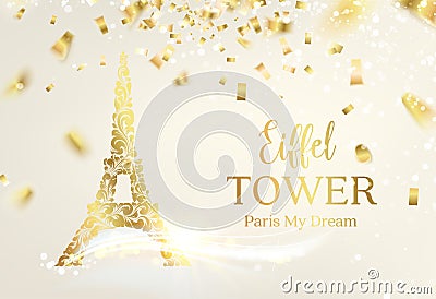 Eiffel tower silhouette. Vector Illustration