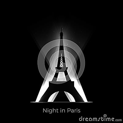 Eiffel tower silhouette Vector Illustration