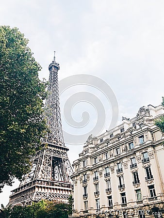 Eiffel Tower in the Summer Stock Photo