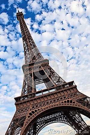 Eiffel tower tilted view. Stock Photo