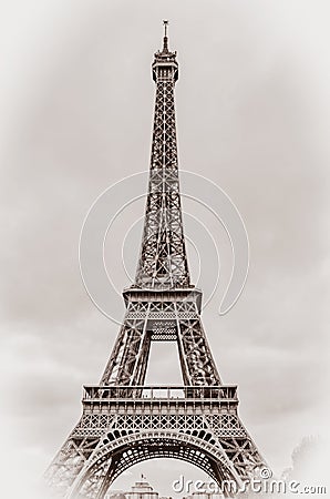 Eiffel Tower vintage photo. Stock Photo