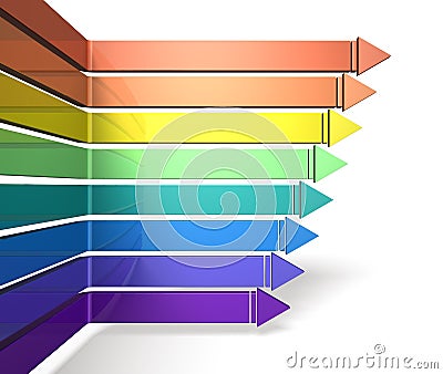 Eight arrows toward the right Stock Photo