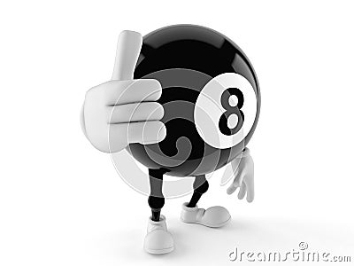 Eight ball character with thumbs up Stock Photo