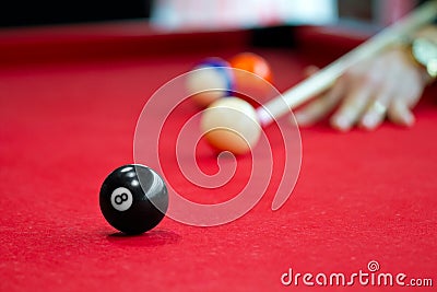 Eight balls billiards Stock Photo