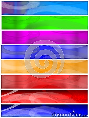 Eight Banners or Headers Set Stock Photo