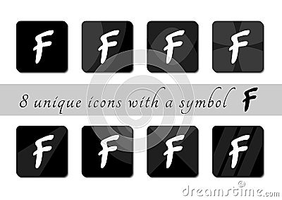 Black and white buttons with symbol. black and white buttons. button icon. black icons for the site Vector Illustration