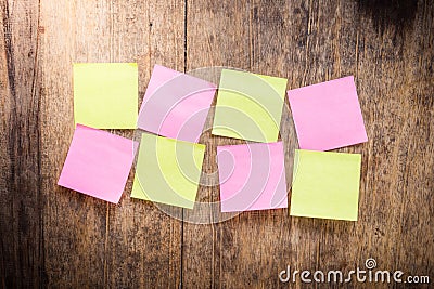 Eight blank colorful sticky notes Stock Photo