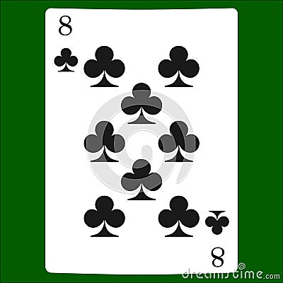 Eight clubs. Card suit icon , playing cards symbols Stock Photo