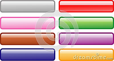 Eight colorful web buttons Vector Illustration