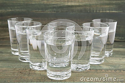 Eight glasses of water a day - ocho vasos de agua Stock Photo